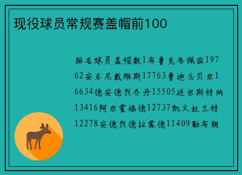 现役球员常规赛盖帽前100
